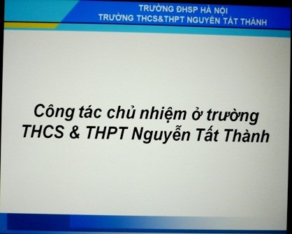 Bài học về công tác chủ nhiệm