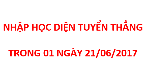 Thông báo nhập học diện tuyển thẳng vào lớp 10 năm học 2017 - 2018