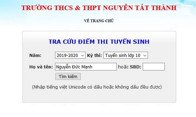 Kết quả thi tuyển sinh vào lớp 10 năm học 2019 - 2020