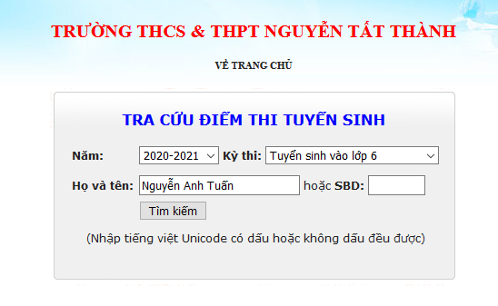 Hướng dẫn xem số báo danh Win88 nhà cái cá cược trực tuyến vào lớp 6 năm học 2020 - 2021