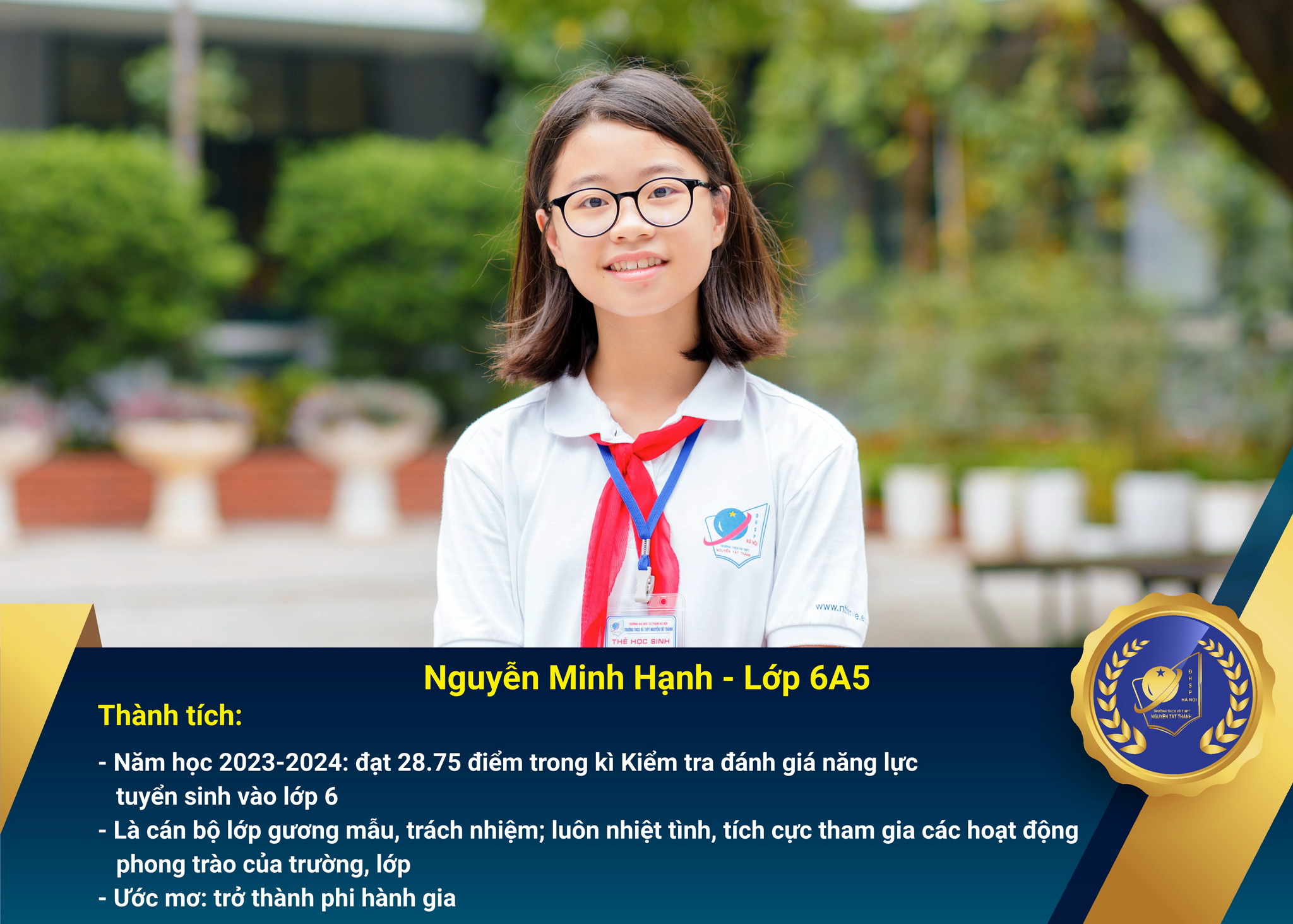 Chân dung Win88 nhà cái không bị chặn nhận Học bổng Nguyễn Tất Thành lần thứ 47 – Khối 6 - năm học 2023 – 2024
