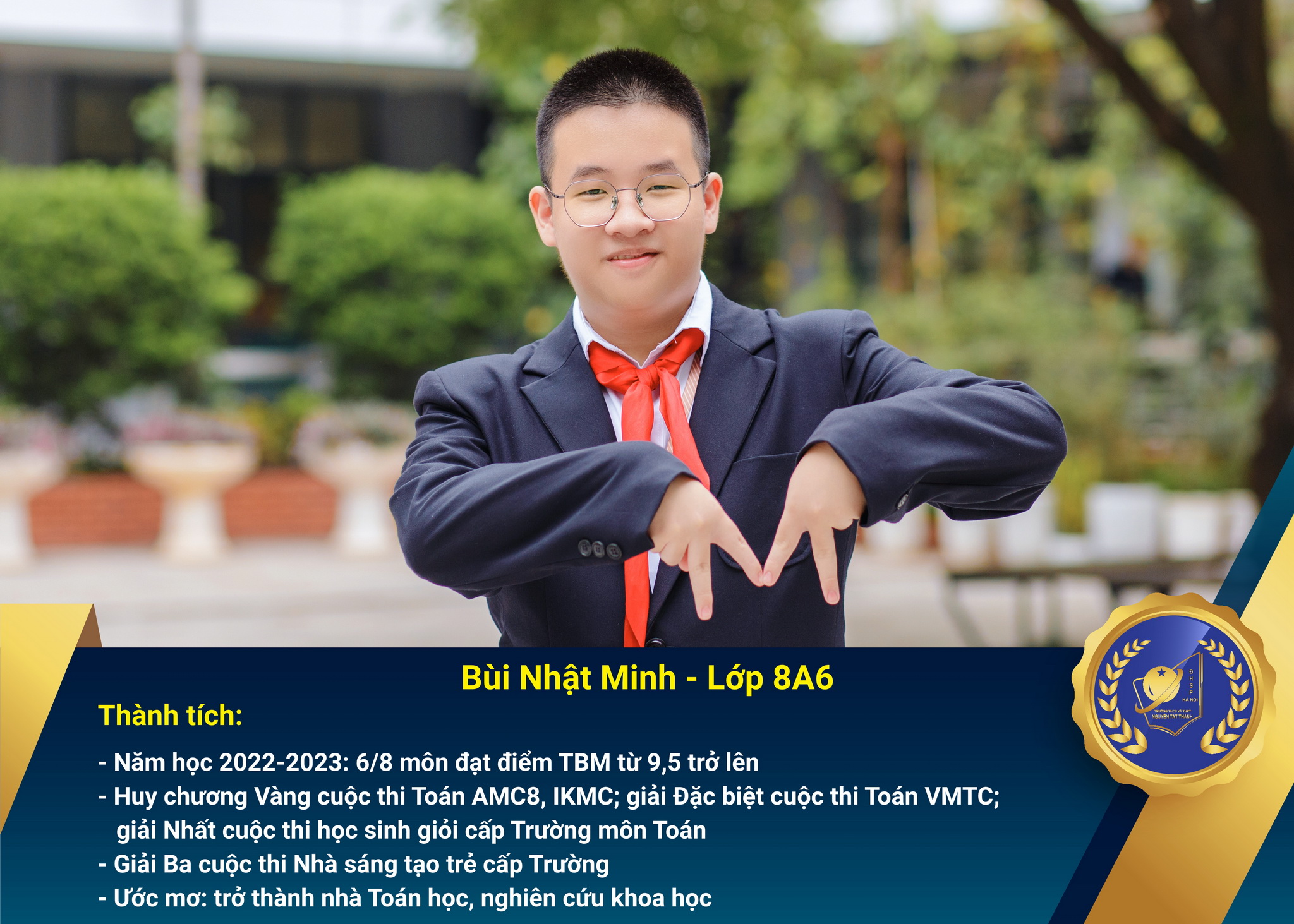 Chân dung Win88 nhà cái không bị chặn nhận Học bổng Nguyễn Tất Thành lần thứ 47 – Khối 8 - năm học 2023 – 2024