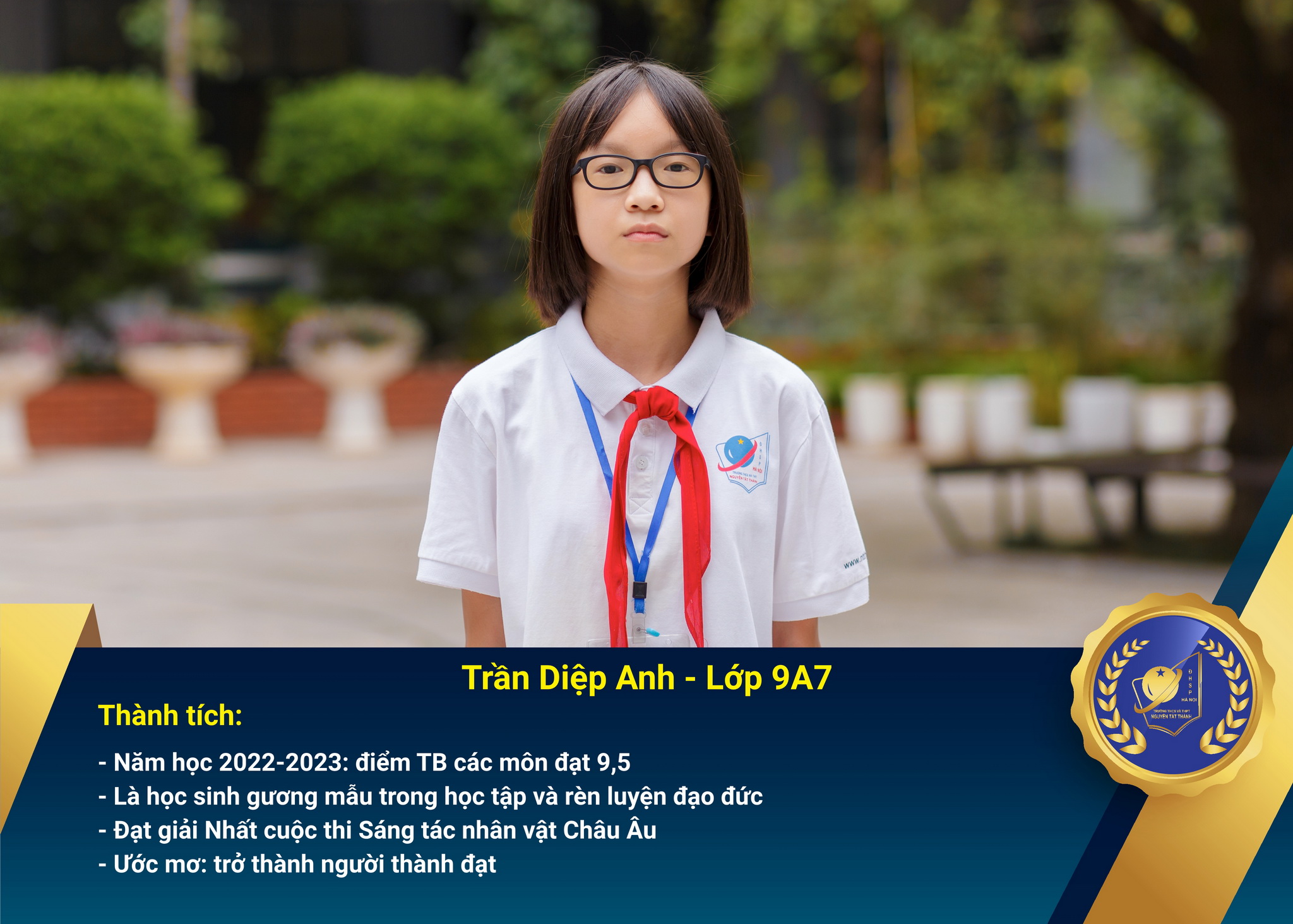 Chân dung Win88 nhà cái không bị chặn nhận Học bổng Nguyễn Tất Thành lần thứ 47 – Khối 9 - năm học 2023 – 2024