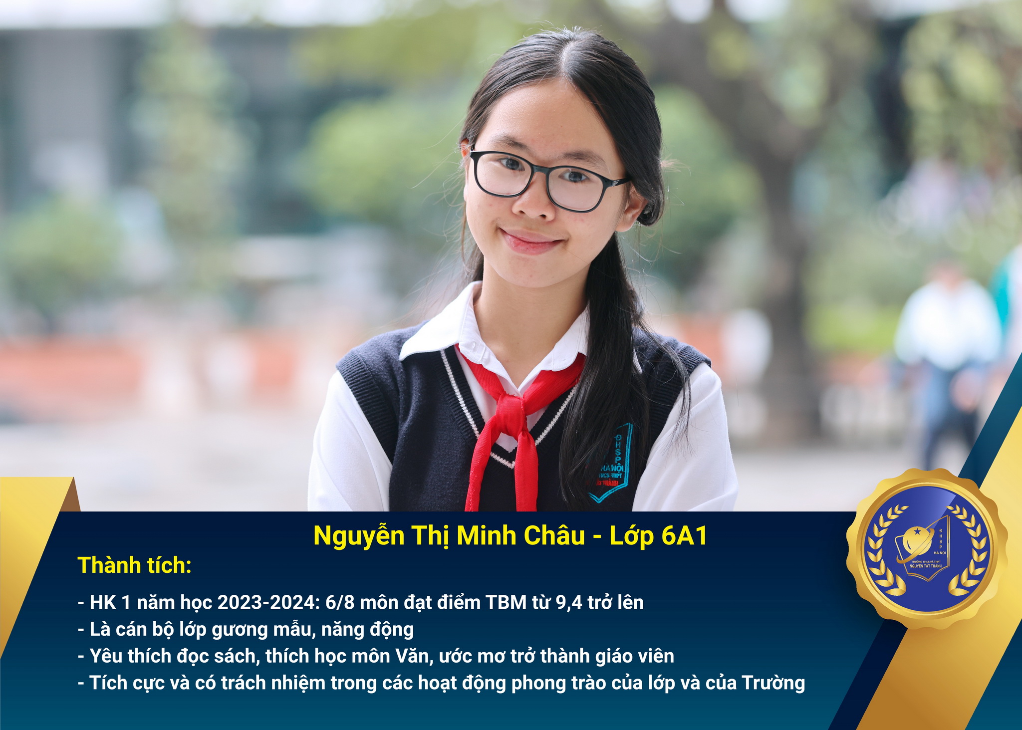 Chân dung Win88 nhà cái không bị chặn nhận Học bổng Nguyễn Tất Thành lần thứ 48 – Khối 6 - năm học 2023 – 2024