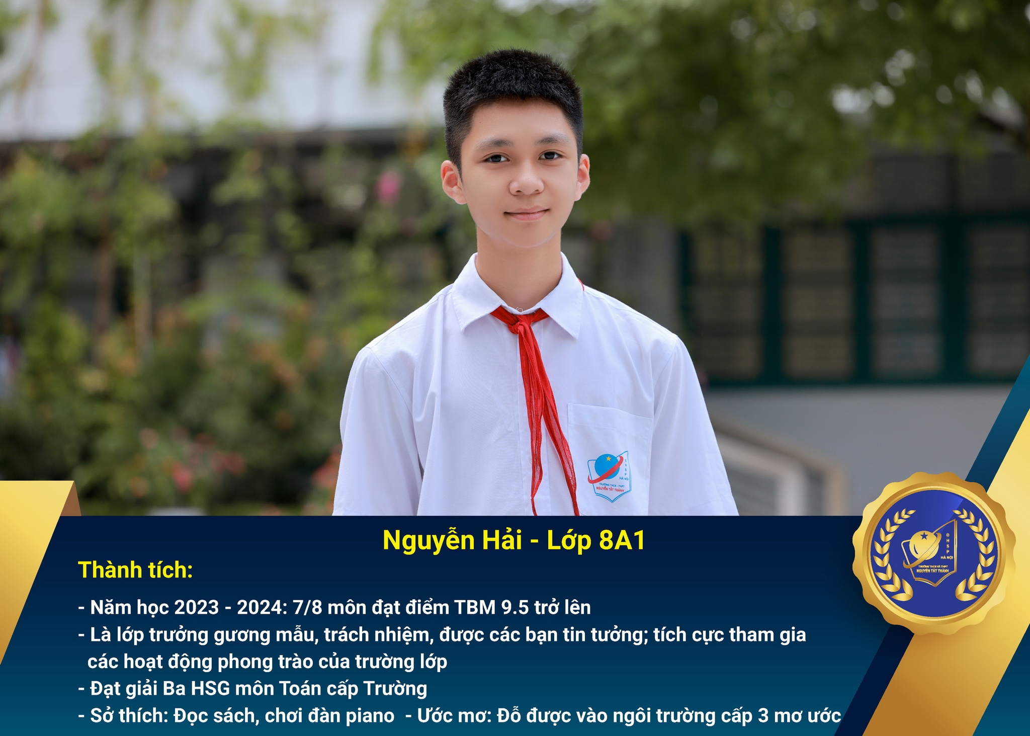 Chân dung Win88 nhà cái không bị chặn nhận Học bổng Nguyễn Tất Thành lần thứ 50 – Khối 8 – năm học 2024 – 2025