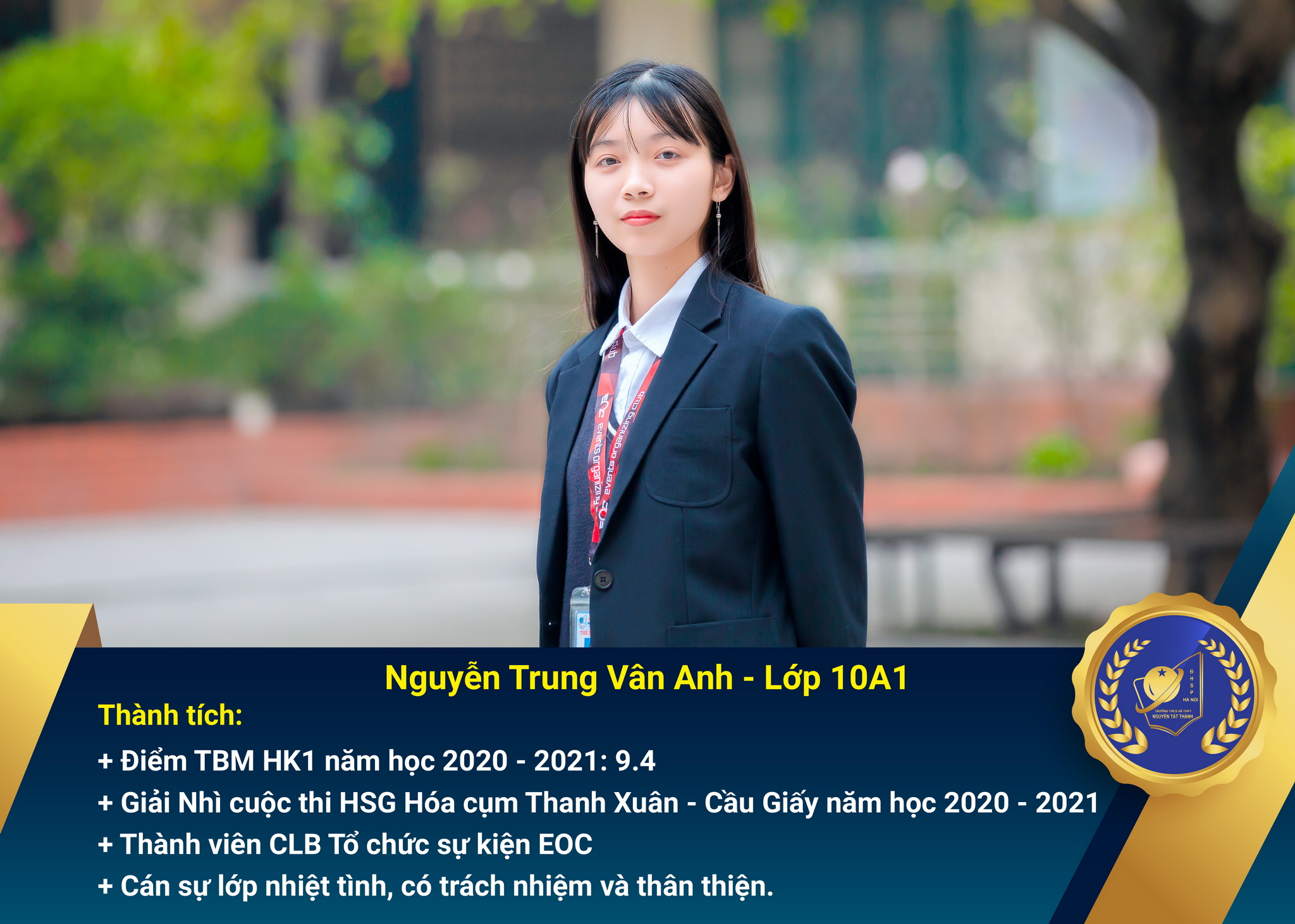 Chân dung Win88 nhà cái không bị chặn nhận Học bổng Nguyễn Tất Thành lần thứ 40 – Khối 10 - Học kì I năm học 2020 – 2021